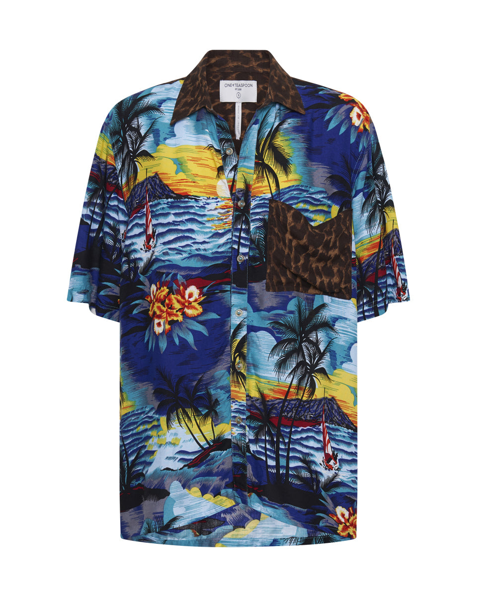 One Teapsoon Utopia Leopard Print Hawaiian Shirt