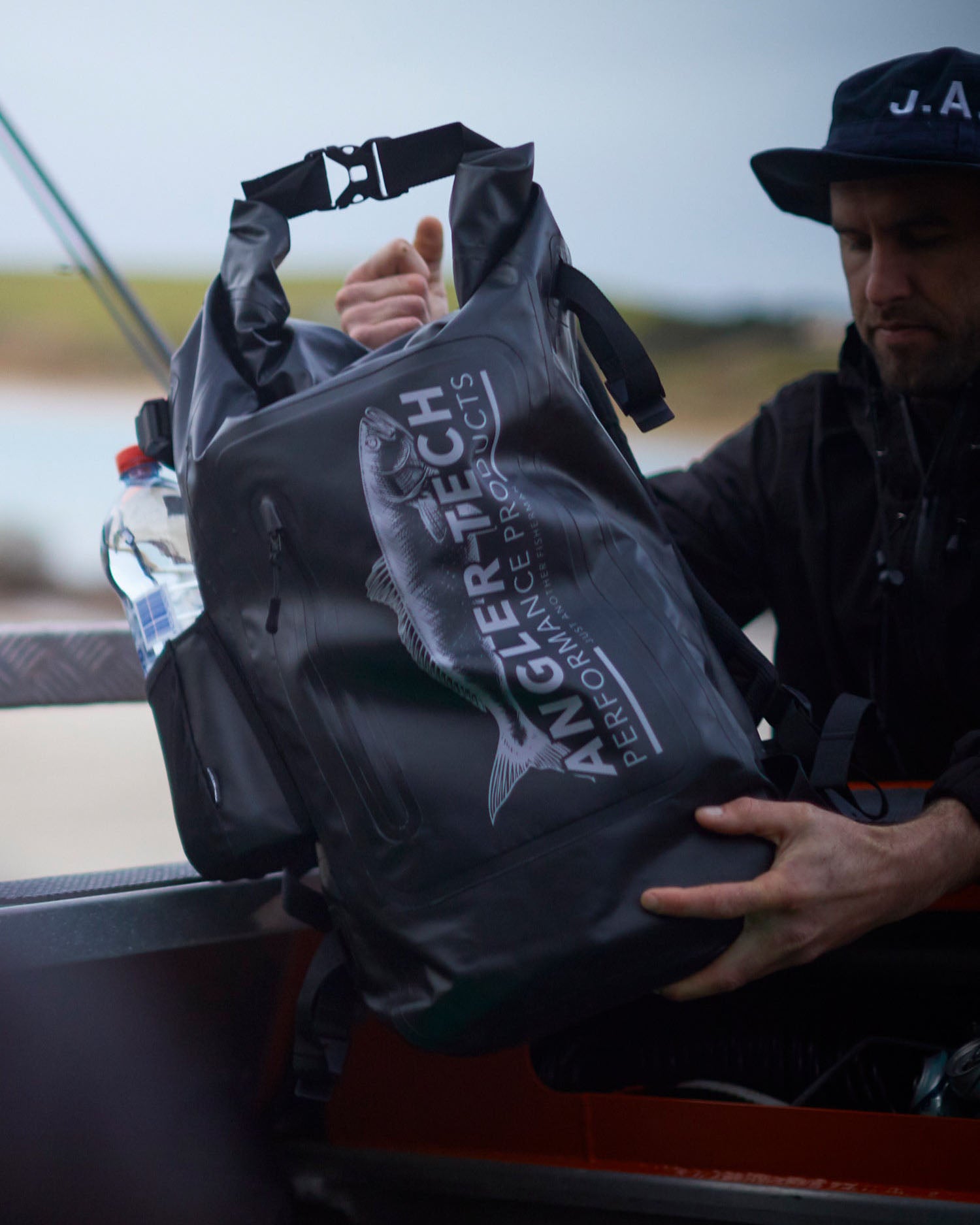 Just Another Fisherman Angler Tech Dry Backpack - Black/Grey