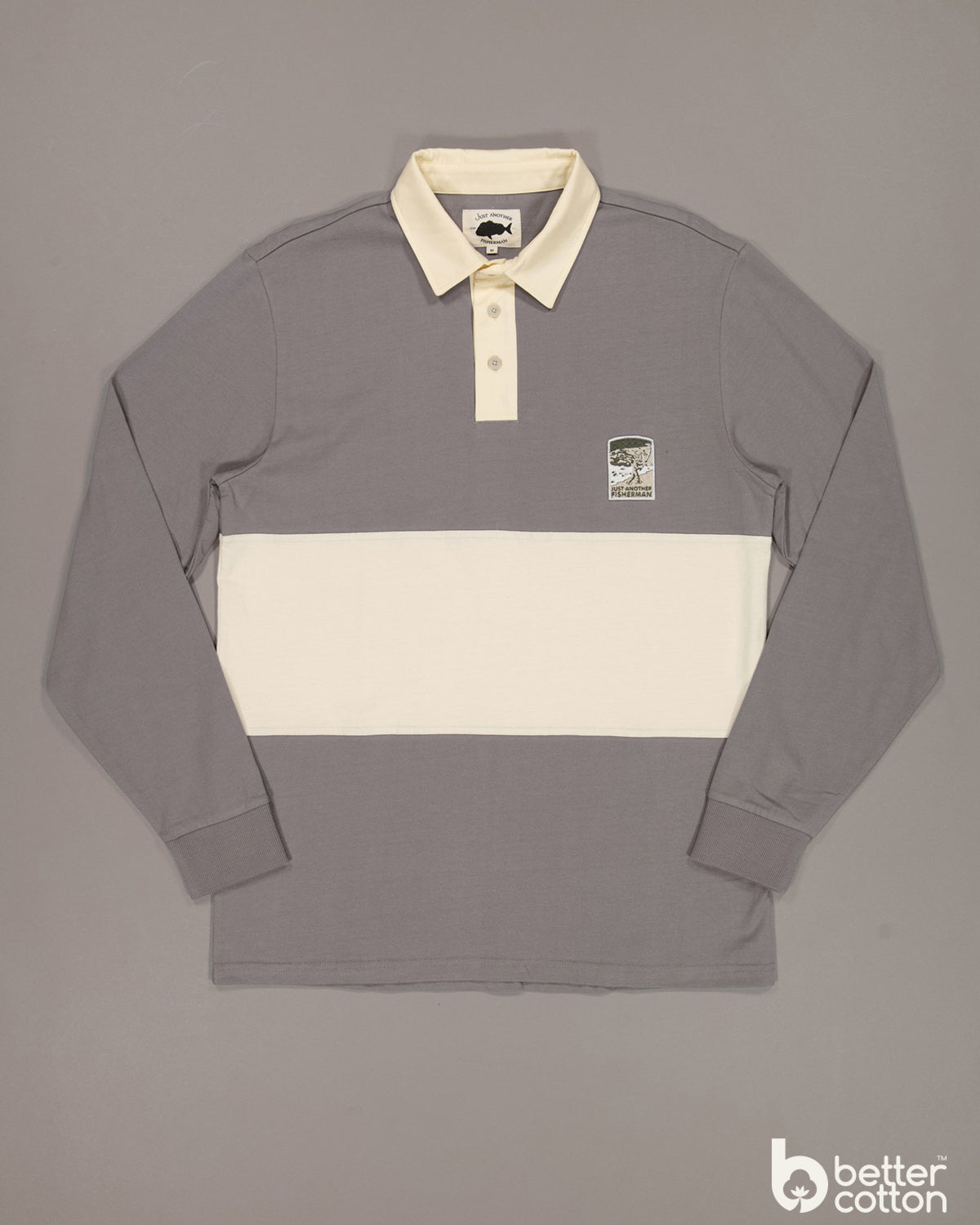 Just Another Fisherman Coastal Cast Polo - Grey/Cream