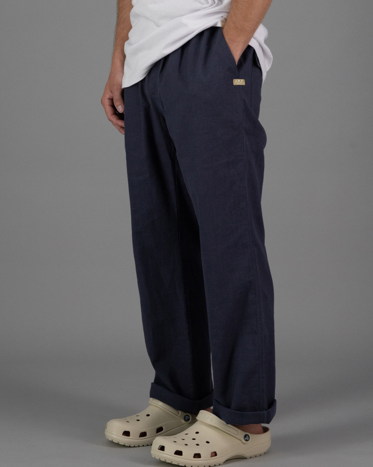 Just Another Fisherman Dinghy Linen Pants - Blue