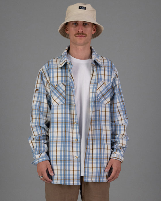Just Another Fisherman Over and Out Shirt - Blue/Ivory Check