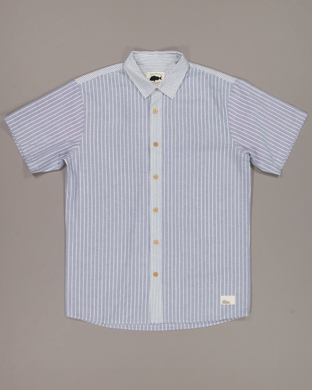 Just Another Fisherman Stripe Compass SS Shirt - Blue Stripe