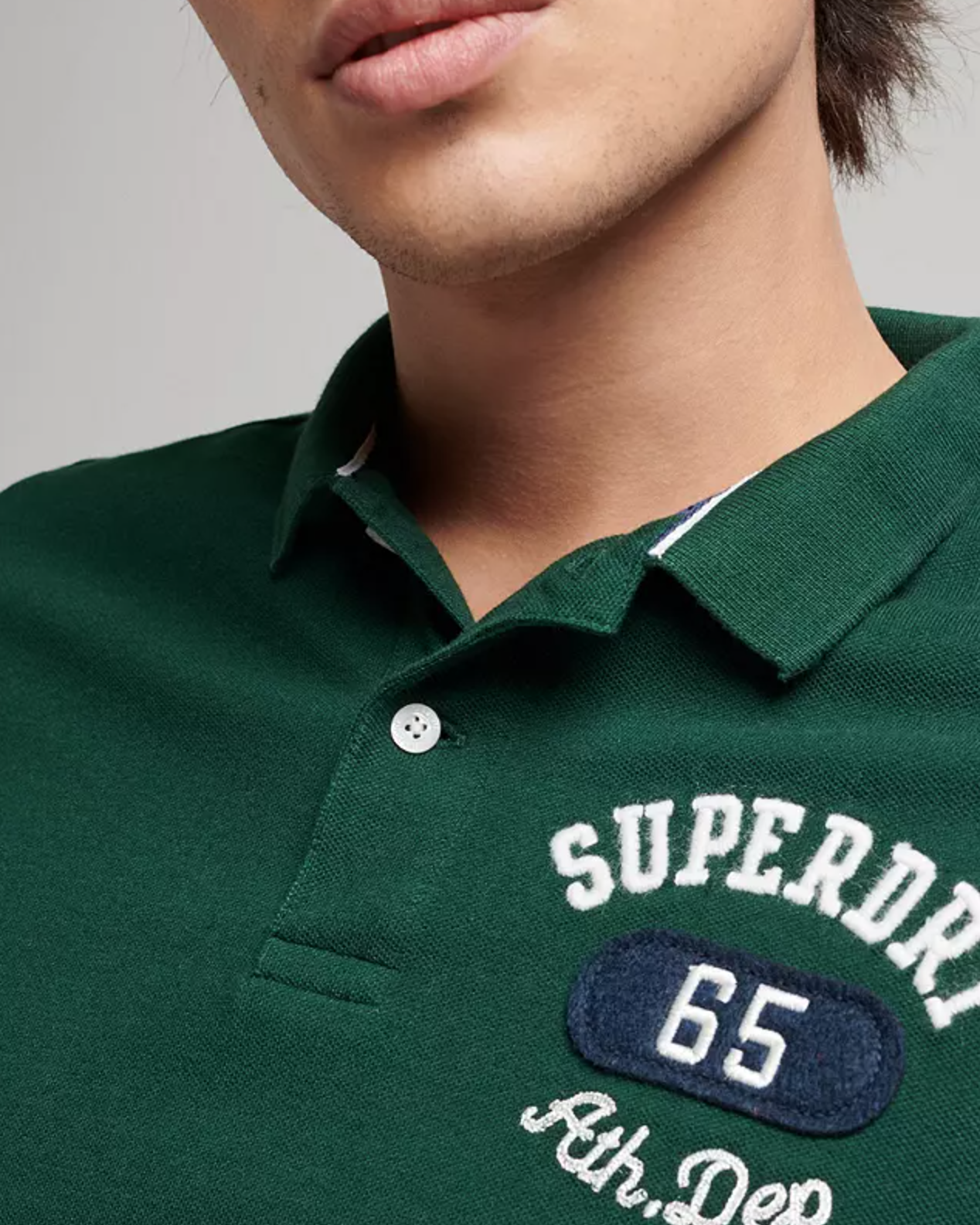 Superdry Superstate Applique Classic Fit Polo - Emerald Green