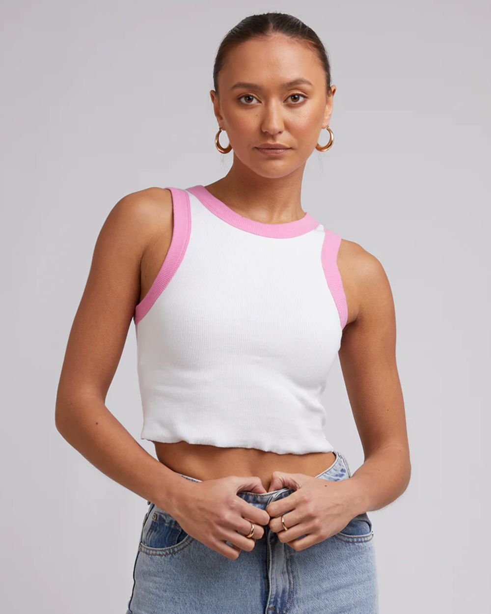 Silent Theory Contrast Tank - Bright Pink
