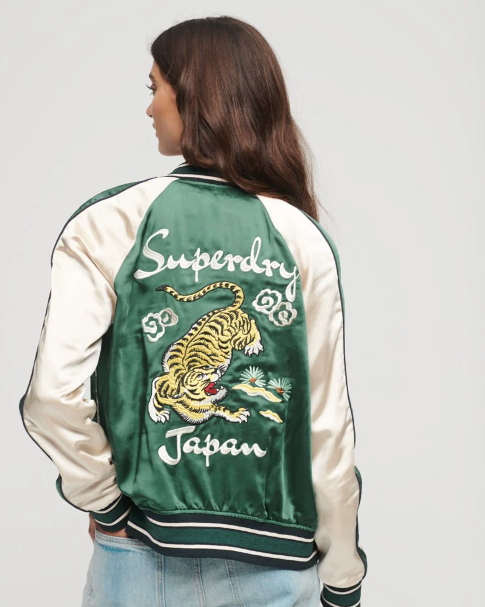 Superdy Suikajan Embroidered Bomber Jacket - Pine Green
