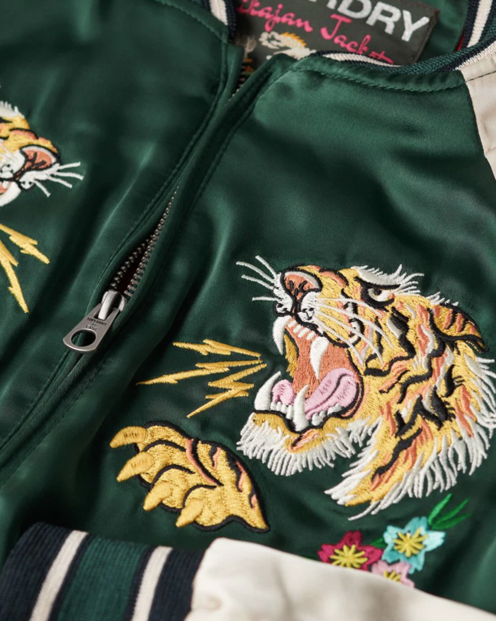 Superdy Suikajan Embroidered Bomber Jacket - Pine Green