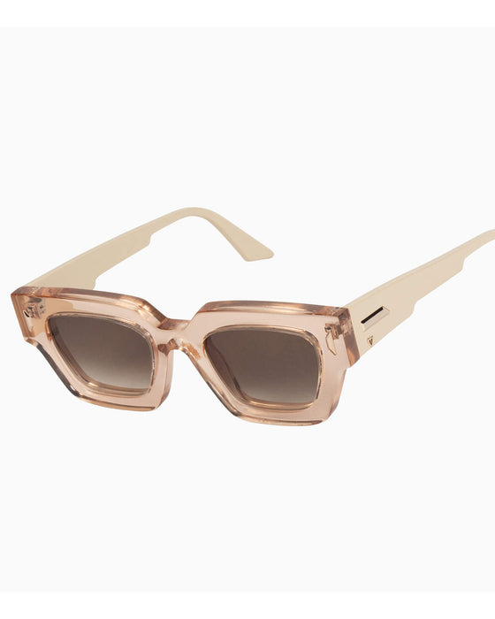 Valley Ghost - Transparent Sand Almond Temples with Gold Metal Trim / Polarised Brown Gradient Lens